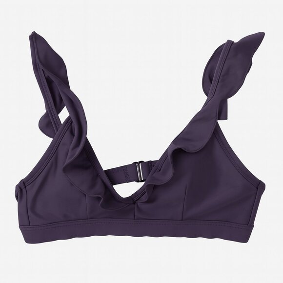 Time & Tru Purple Ruffle Strap Swim Top Size S (8-10) • Women’s Bikini Crop-A177 - Picture 1 of 5